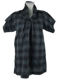 Dámská šedo-černá kostkovaná halenka s límcem Cheer 