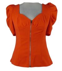 Dámská červená halenka s nabíranými rukávy Chicme 