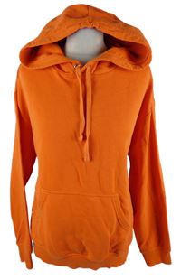 Dámska oranžová oversized mikina s kapucňou H&M