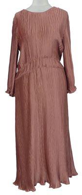Dámské světlevínové plisované midi šaty Primark 