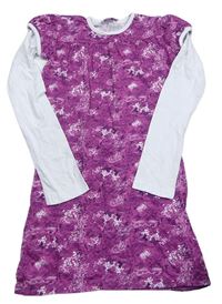 Tmavoružové kvetované šaty