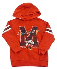 Červená mikina s Minnie a kapucňou M&S