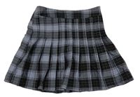 Čierno-modrá kockovaná skladaná sukňa New Look