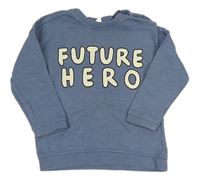 Modrá mikina s nápisom H&M
