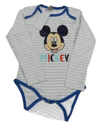 Nové- Bílé pruhované body s Mickey Mousem Disney