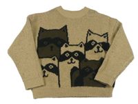 Béžový sveter s mývaly Zara