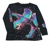 Černé triko s dinosaurem Next