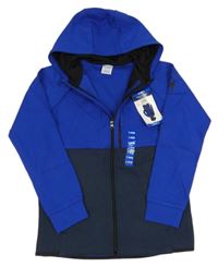 -Nové Modrá prepínaci mikina s logom a kapucňou zn. Champion