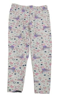 Svetlosivé legíny so srdiečkami