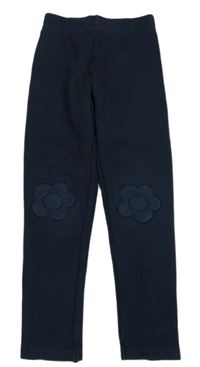 Tmavomodré zateplené tregíny s kvietkami Nutmeg