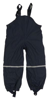 Tmavomodré nepromokavé podšité laclové kalhoty s proužkem Lupilu