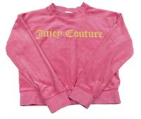 Růžová plyšová crop mikina s logem Juicy couture