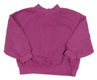 Fuchsiová oversize mikina s nápisom Next