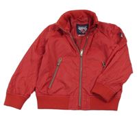 Červená šusťáková jarní bunda s ukrývací kapucí C&A