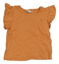 ORanžové crop tričko s výšivkou 