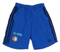 Modré šušťákové kraťasy s potlačou a logem Adidas