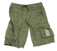 Khaki plátěné cargo kraťasy s nápisem C&A