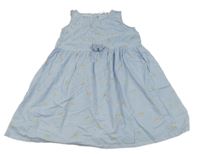 Světle modré pruhované šaty s kvetinami H&M