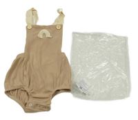 Nové - Béžové rebrované na traké kraťasy