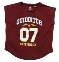 Bordó sportovní crop top Harry Potter H&M