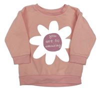 Světlerůžová mikina s květinou Primark