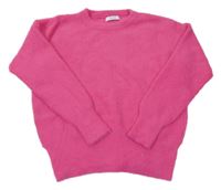 Fuchsiový chlupatý svetr Primark