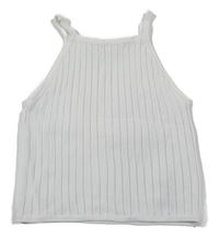 Bílý úpletový crop top H&M