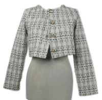 Dámske bielo-čierne kockované sakové bolerko Shein