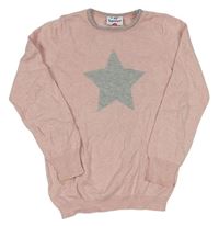 Svetloružový sveter s hviezdou Topolino