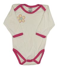 Bielo-ružové body s kvietkom