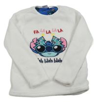 Bílá chlupatá pyžamová mikina se Stitchem Disney