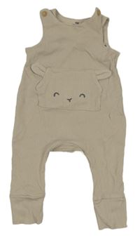 Béžové rebrované na traké tepláky s ňufáčikom  H&M