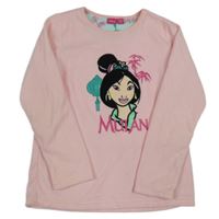 Světlerůžová fleecová pyžamová mikina s Mulan Disney