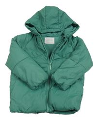 Zelená šusťáková zimní bunda s kapucí Primark