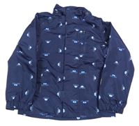 Tmavomodrá šusťáková jarní bunda s auty Impidimpi