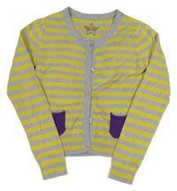 Sivo-žltý pruhovaný prepínaci crop sveter Tom Tailor