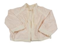 Broskvové šusťákové prošívané podšité bolerko