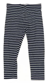 Tmavomodro-bílé pruhované legíny George