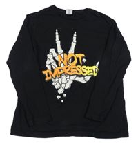 Čierne tričko s kostmi a nápisom Chapter young