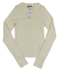 Nové - smotanový rebrovaný ľahký sveter Destination