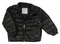 Černá koženková prošívaná zateplená bunda Primigi