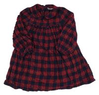 Rubínovo-tmavomodro-zlaté kostkované košilové šaty Nutmeg