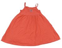 Jahodové bavlnené šaty s kvietkom Primark