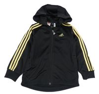 Černá sportovní propínací mikina s kapucí Adidas
