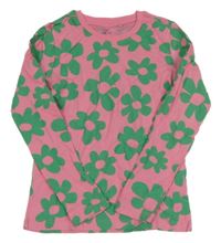 Ružovo-zelené tričko s kvietkami