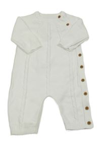 Bílý pletený overal s copánky Nutmeg