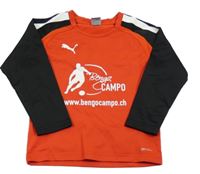 Červeno-čierne funkčné tričko s nápisom a logom Puma