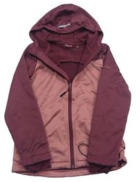 Ružovo-tmavoružová softshellová bunda s kapucňou Crivit