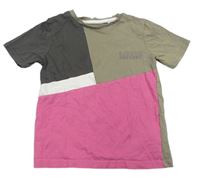 Béžovo-ružovo-sivé tričko s nápisem George