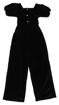 Černý sametový culottes kalhotový overal Zara